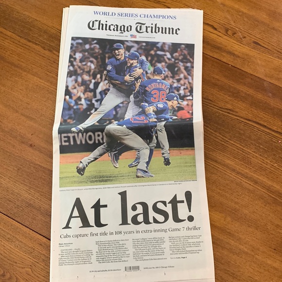 Chicago Tribune Other - Chicago Tribune Cubs win World Series
